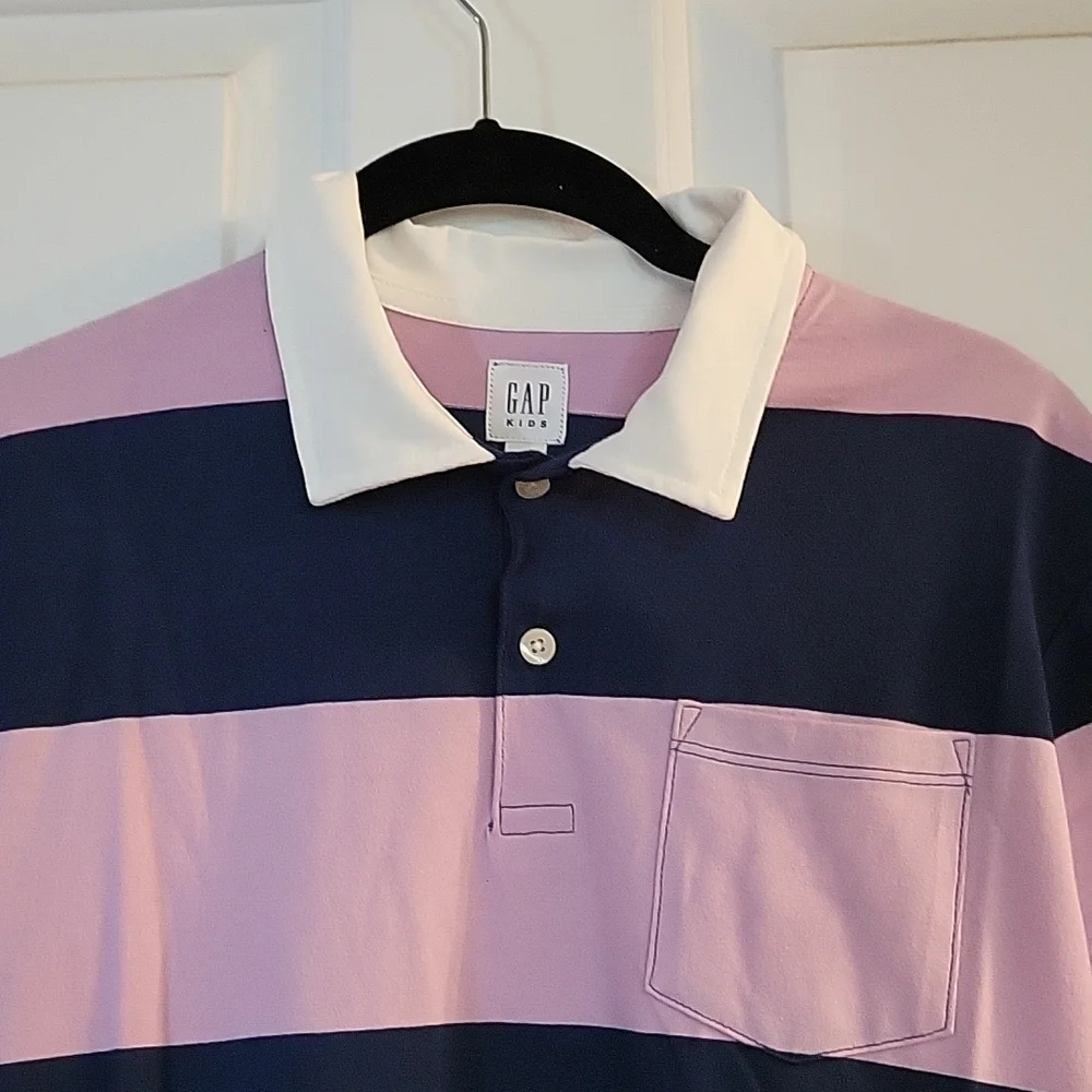 Gap lilac and navy cotton polo xxl